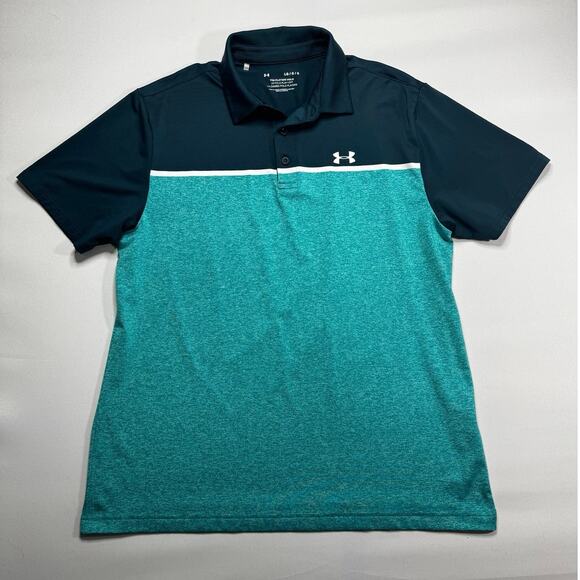 Under Armour Men's Short Sleeve Blue 2-Tone The Playoff Polo Shirt - Size L - Picture 1 of 5